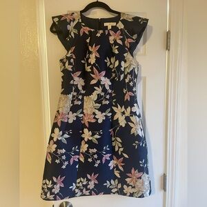 1901 Navy and Pink Floral Kids Dress